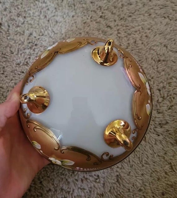 本物の宝石付きボヘミアン ムルマック カバードディッシュ チェコ