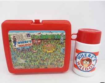 Vintage 1990 Martin Handford Where’s Waldo Lunchbox & Thermos