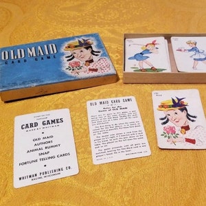 Vintage Collectible Old Maid Card Game Whitman Publishing Co #2996 With Instructions