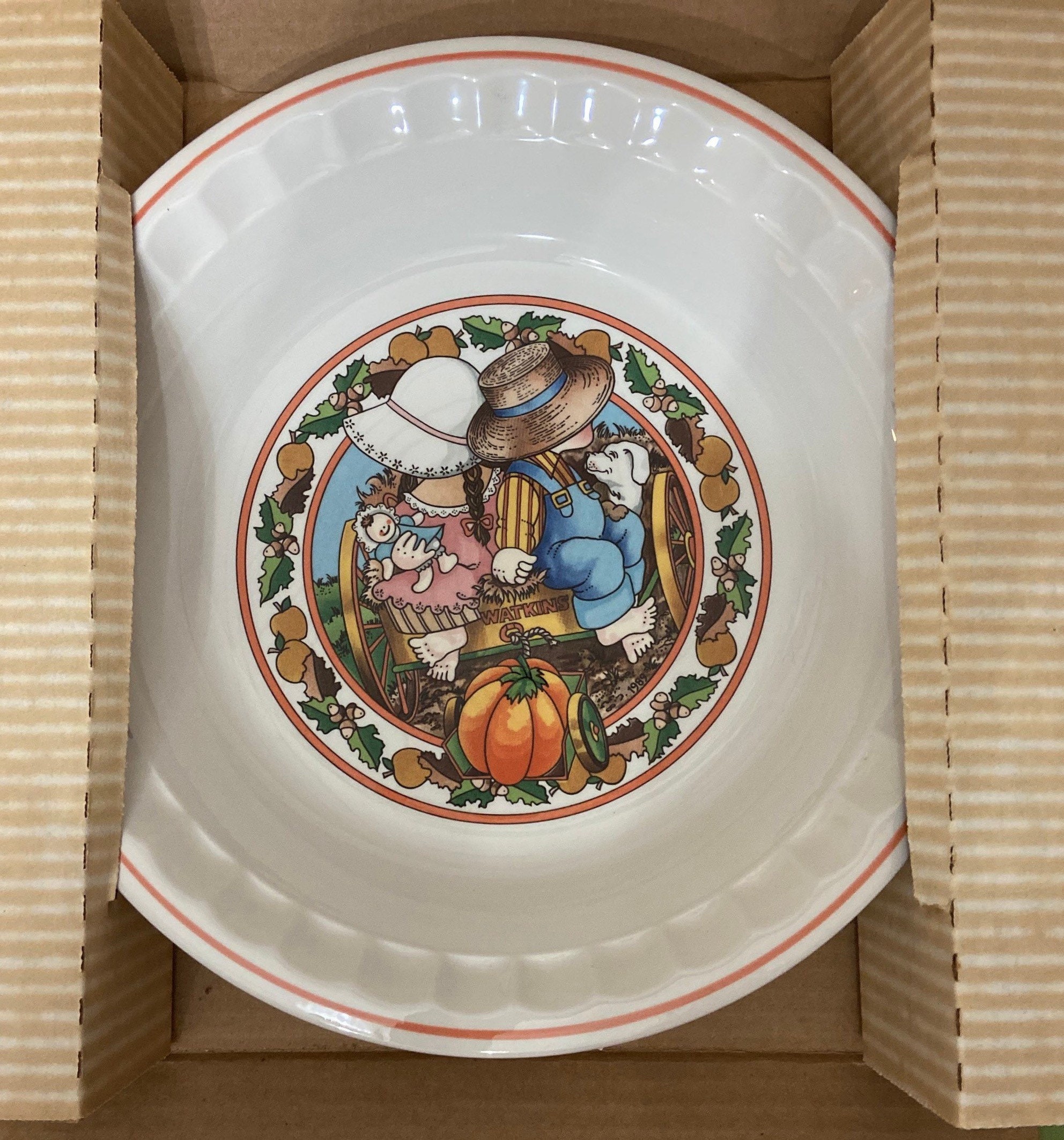 Vintage Watkins Country Kids Recipe Pie Plate Collector Etsy