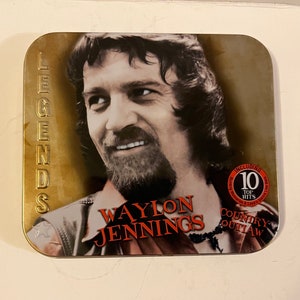 Collectible Waylon Jennings 2009 Legends CD Top 10 Hits In Collectible Tin Case