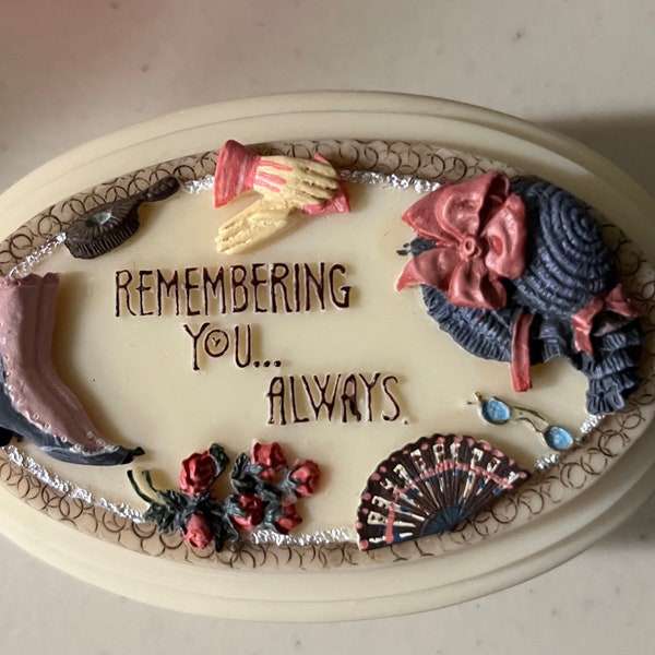 Vintage Kathy Ann Resin Keepsake Box - Remembering You Always