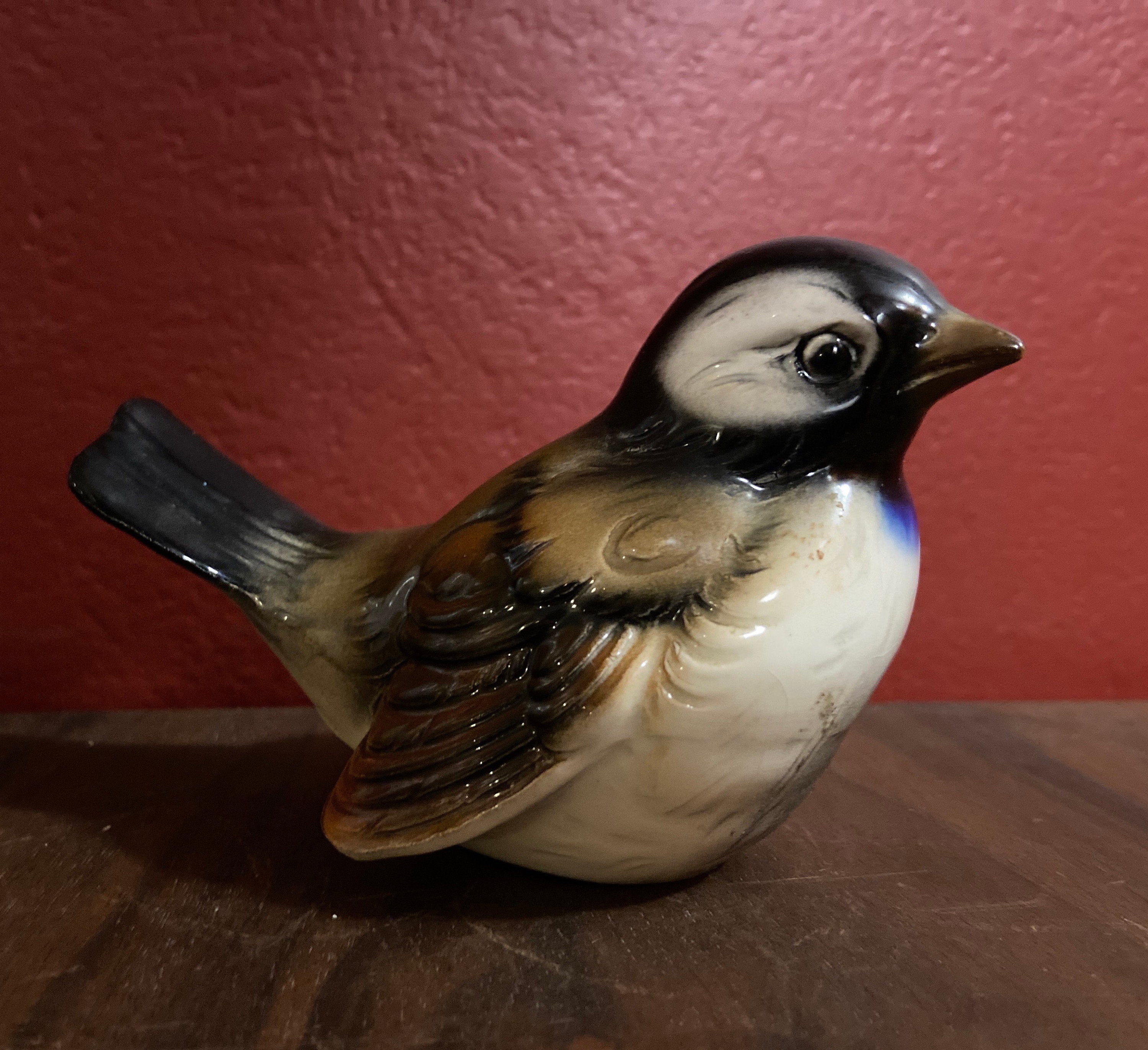 Goebel Porcelain Black Brown Bird Sparrow West Germany Vintage #73