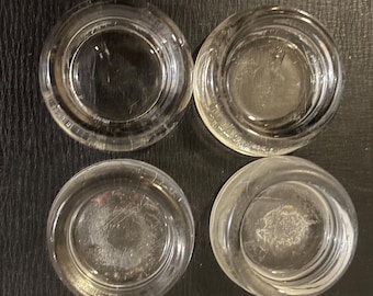 Vintage Four (4) Hazel Atlas Glass Furniture Foot Pads Floor Protectors