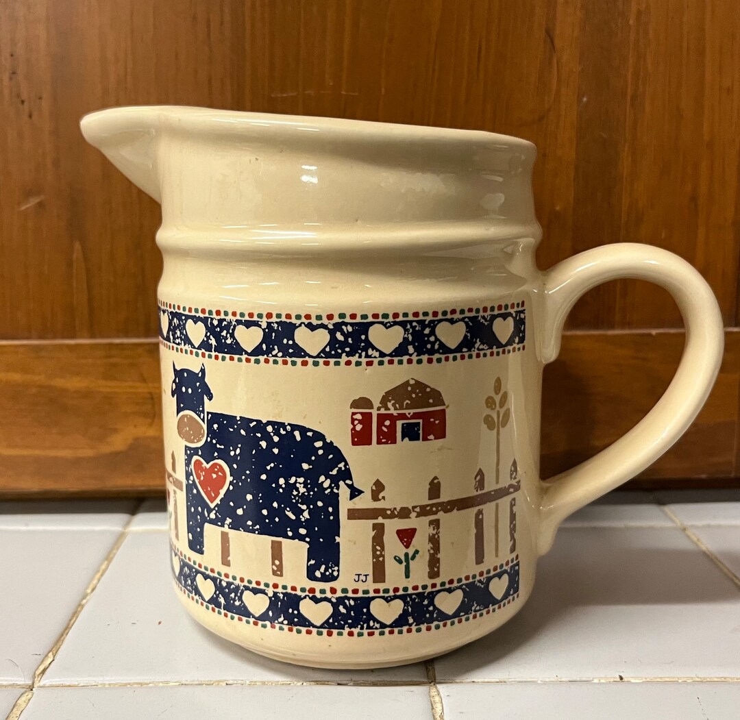 Bone Inlay Rice Pitcher Primitive Vintage Stoneware Country Primitive Style Small Pitcher - Etsy