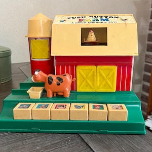 Vintage 1960s Push Button Farm - Child Guidance Toy