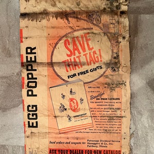 Vintage 1950-1960s Large 50 Pound Feed Sack Honeggers & Co. - Etsy