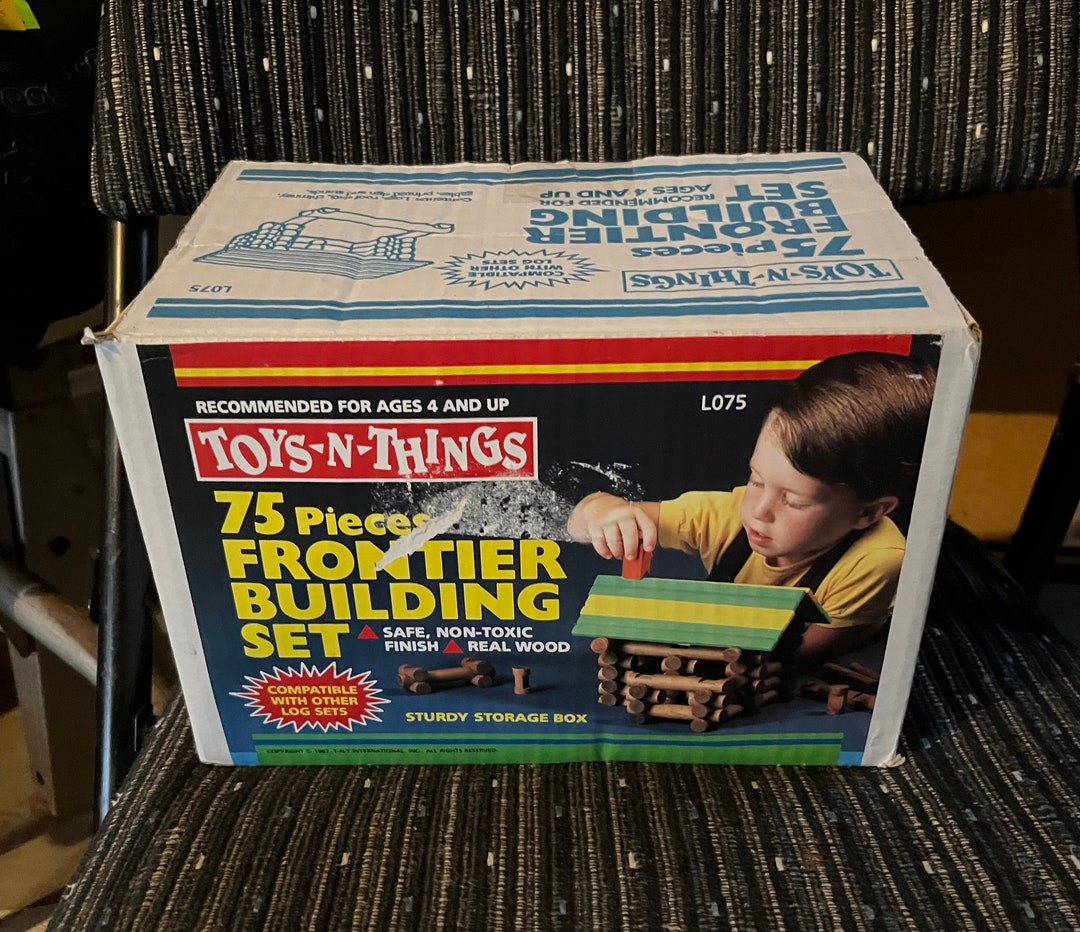 Vintage Collectible 1987 Toysnthings 75 Piece Wood Frontier Building