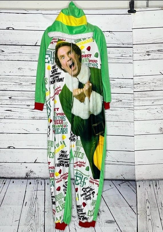 Elf Size 3X (20W-22W) Buddy The Elf Nutcracker Christmas Hooded Onesies Pajamas