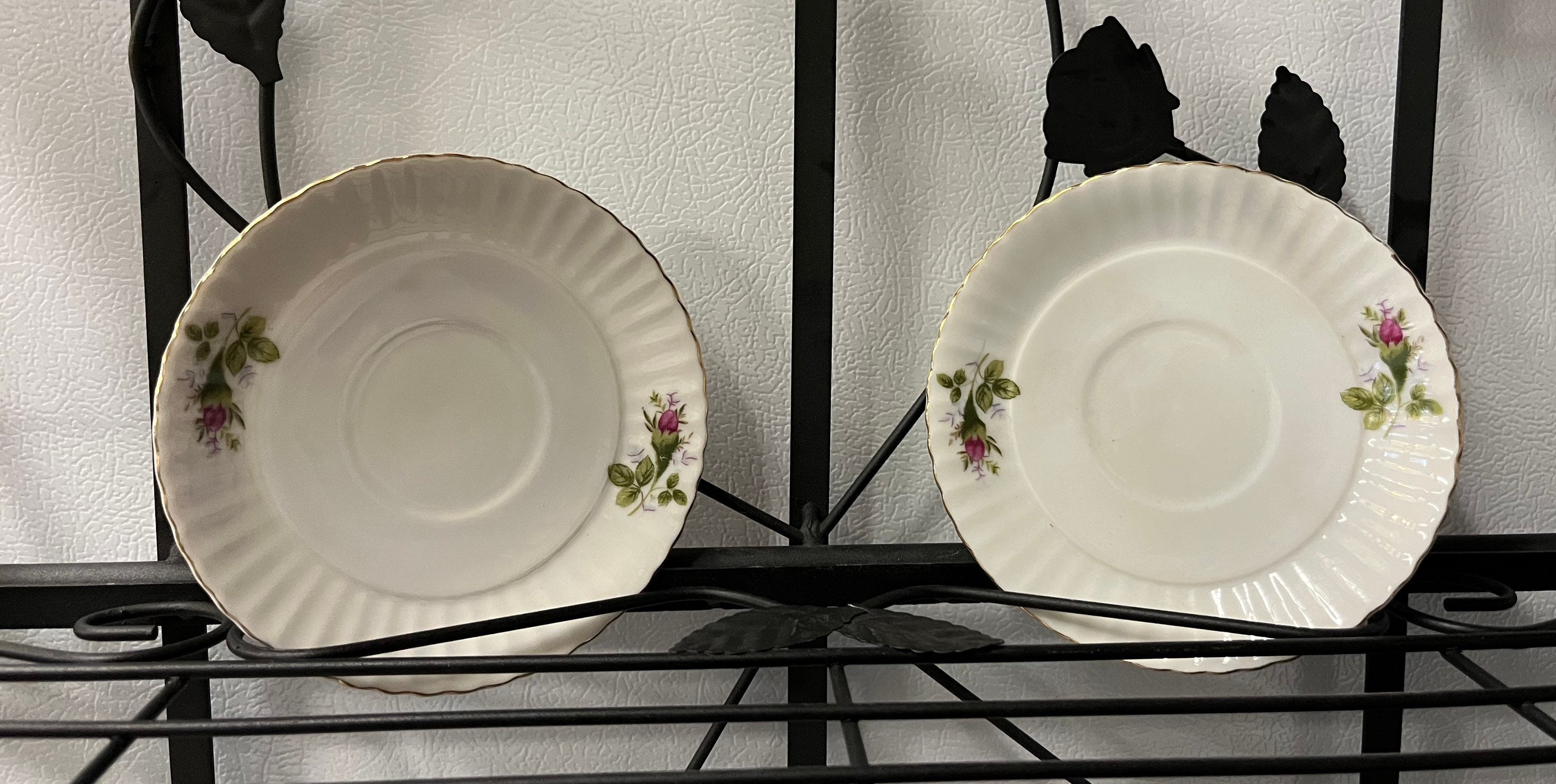 Vintage Six (6) Bone China or Porcelain Cups & Saucers With Gold