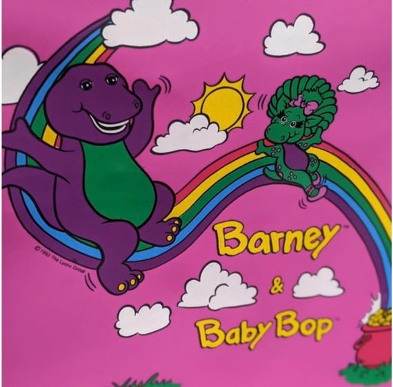 Vintage 1993 Barney and Baby Bop Suitcase - Etsy