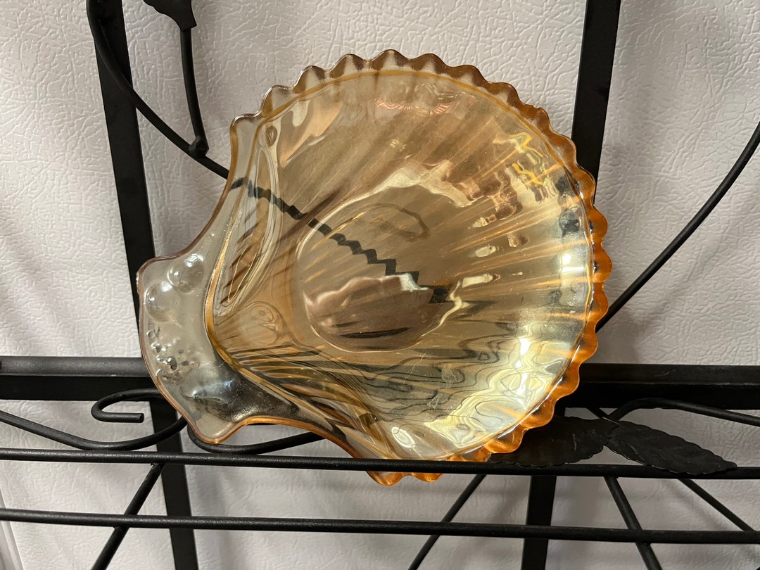 Vintage Collectible Indiana Amber Indiana Depression Glass - Shell ...