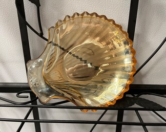 Vintage Collectible Indiana Amber Indiana Depression Glass - Shell Shape