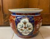 Vintage Gold Imari Hand Made Hand Painted Midcentury Art Vase