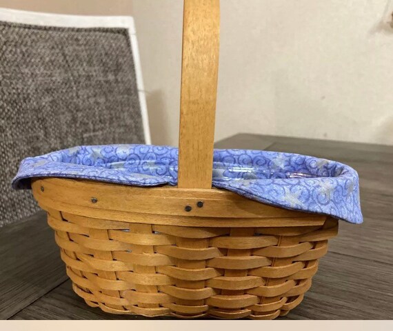 Longaberger Basket ライナー＆栞付・アンティーク シャビー longaberger-signed-spring-