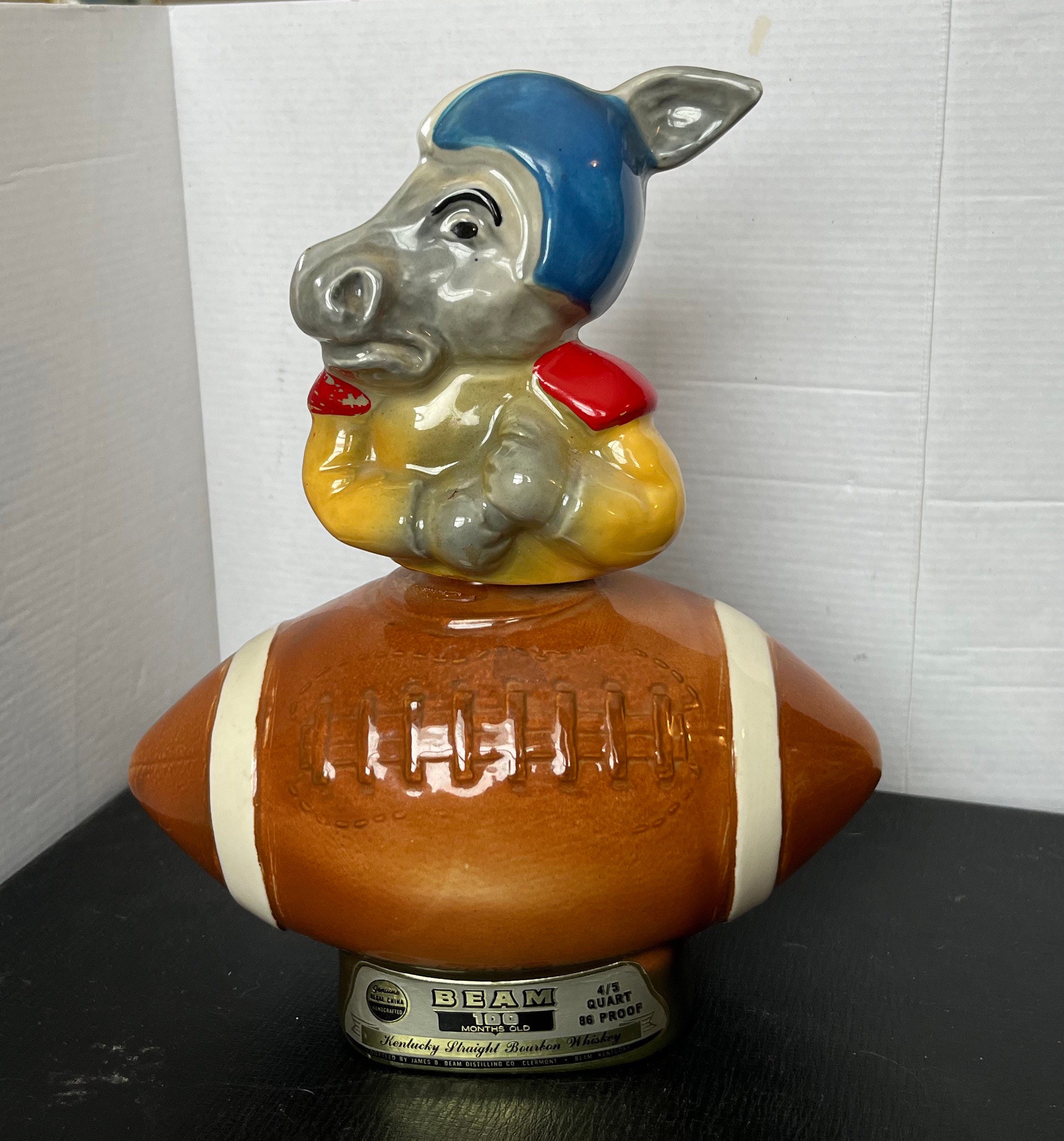 Vintage Jim Beam 1972 Democrat Donkey Football Regal China