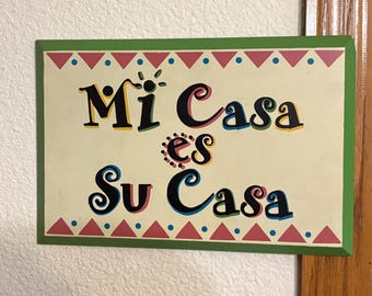 "Wanddekor-Schild ""Mi Casa Es Su Casa"" (Mein Haus ist dein Haus) 31 x 20 x 1 cm"