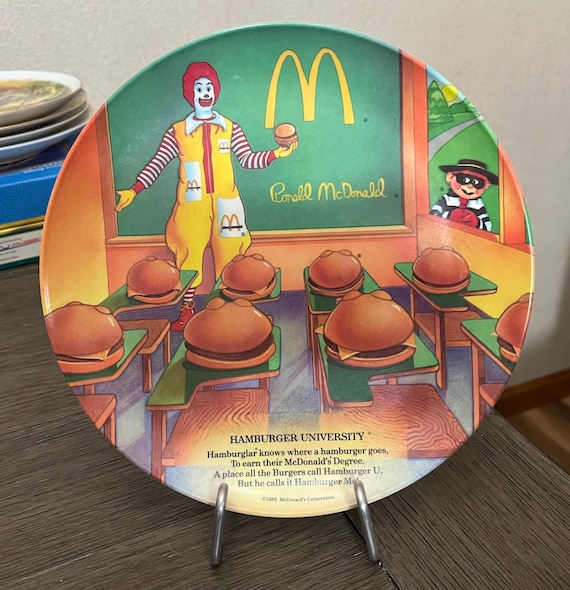 Vintage 1989 Collectible Mcdonalds Melamine Hamburger University
