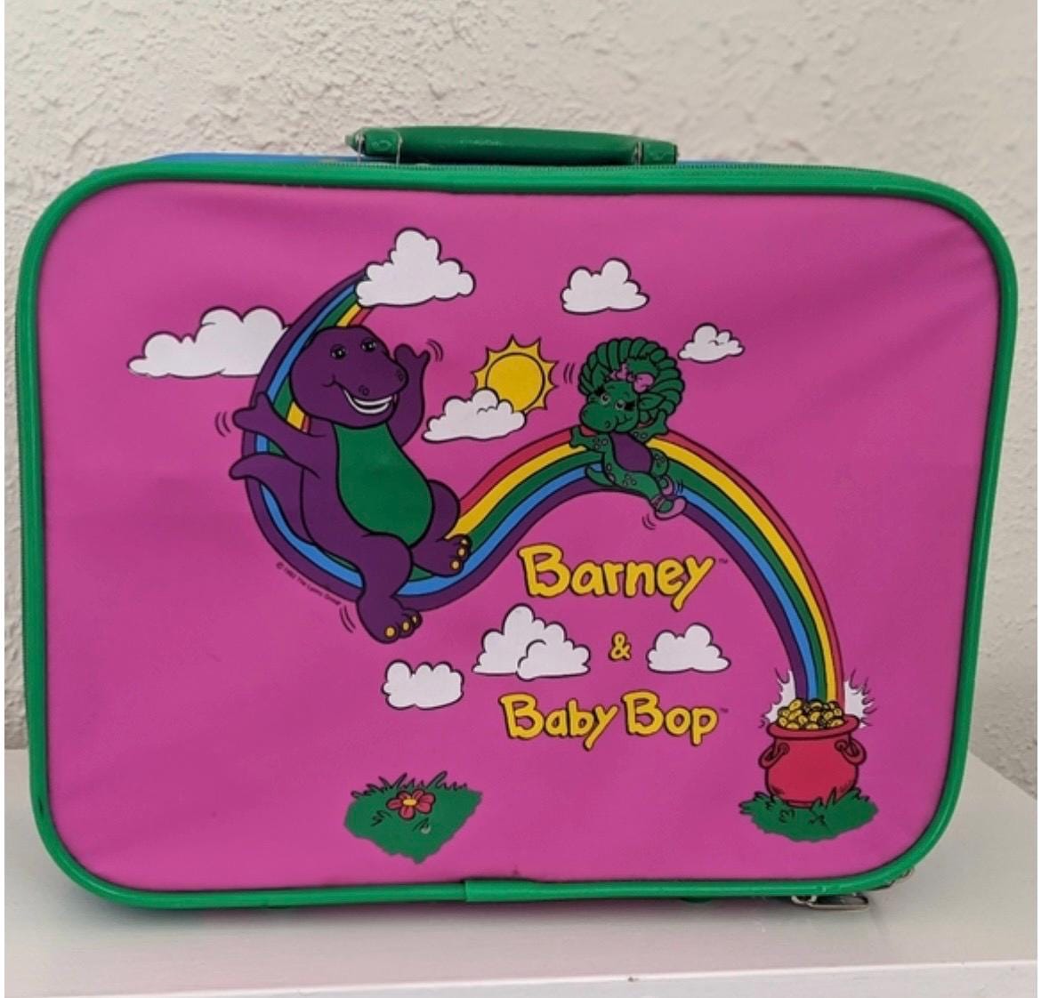 Vintage 1993 Barney and Baby Bop Suitcase - Etsy