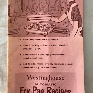 Vintage Westinghouse Automatic Fry Pan Recipes & Instruction Booklet