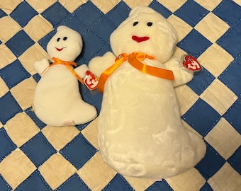 Sheets the Ghost Beanie Buddy & Beanie Baby - Tags in Protectors