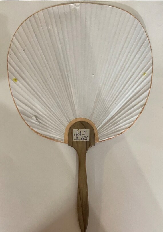 Vintage Japanese Hand Decorated Paper & Wood Hand Fan… Gem