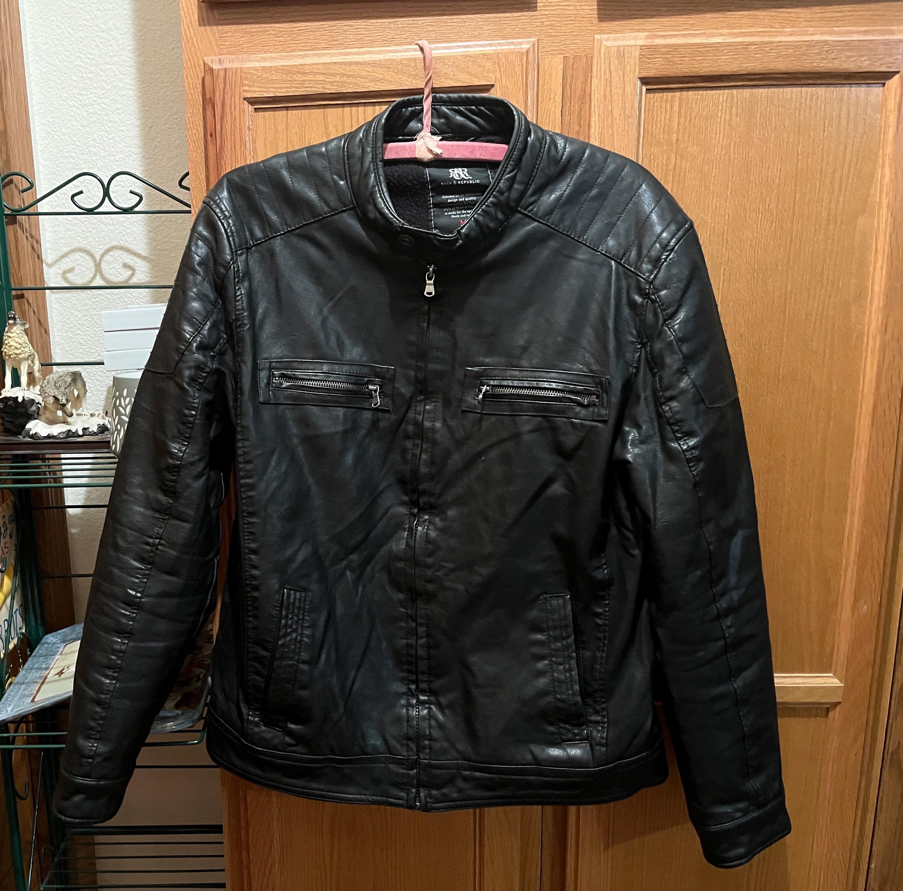 Vintage Rock & Republic Men's Medium Black Vintage Soft Faux Vintage Rock & Republic Men's Medium Black Vintage Soft Faux