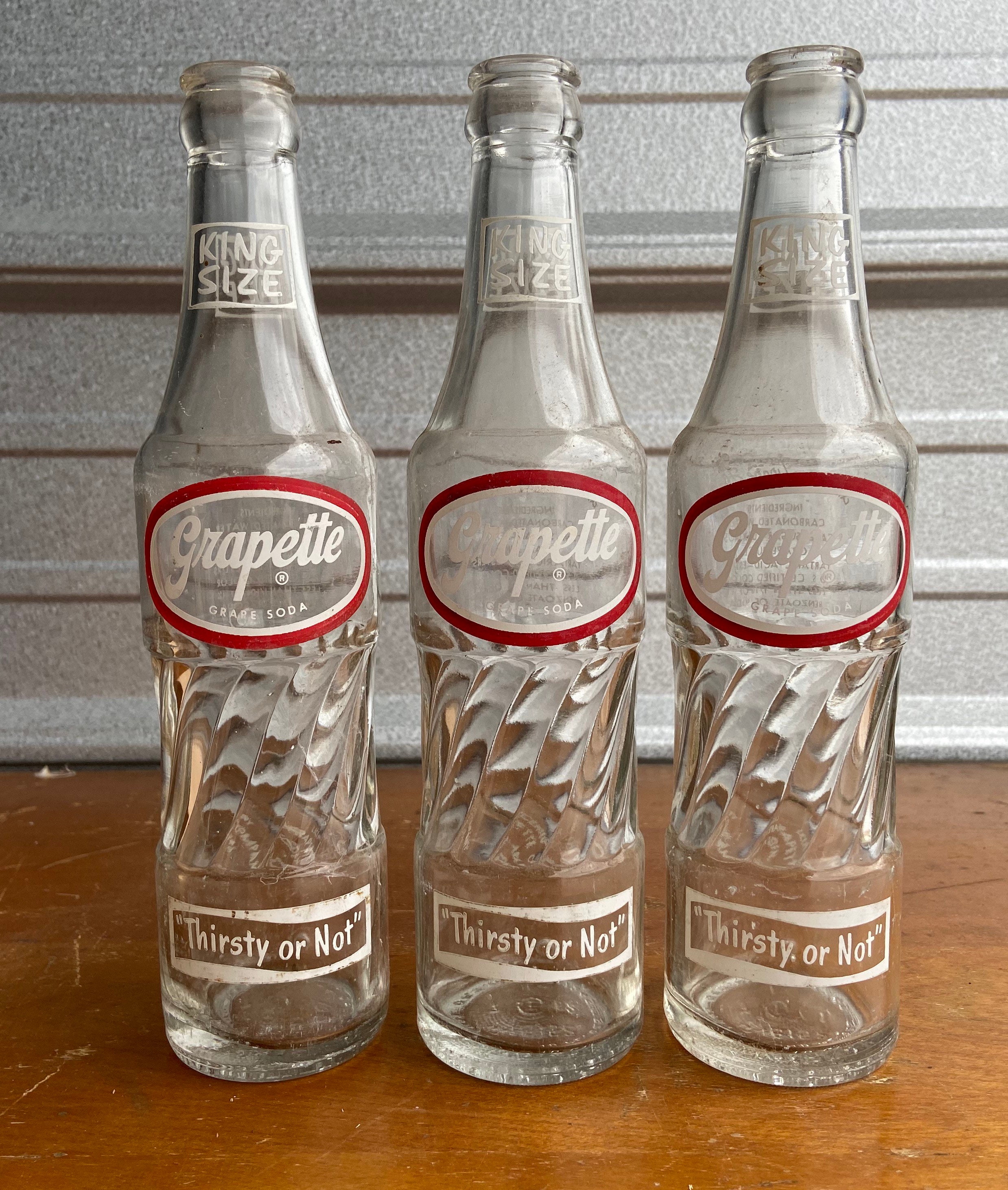 3 Vintage Grapette Grape Soda 1952 ACL 10 Oz Pop Bottle King Etsy