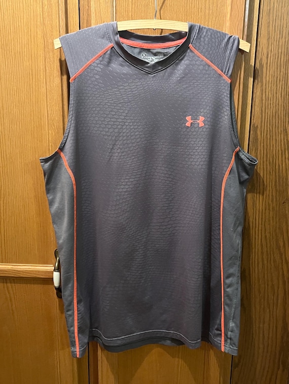 UA Large Under Armour Heatgear Compression Men s Gray Muscle Sleeveless Tank Top Shirt - Canada
