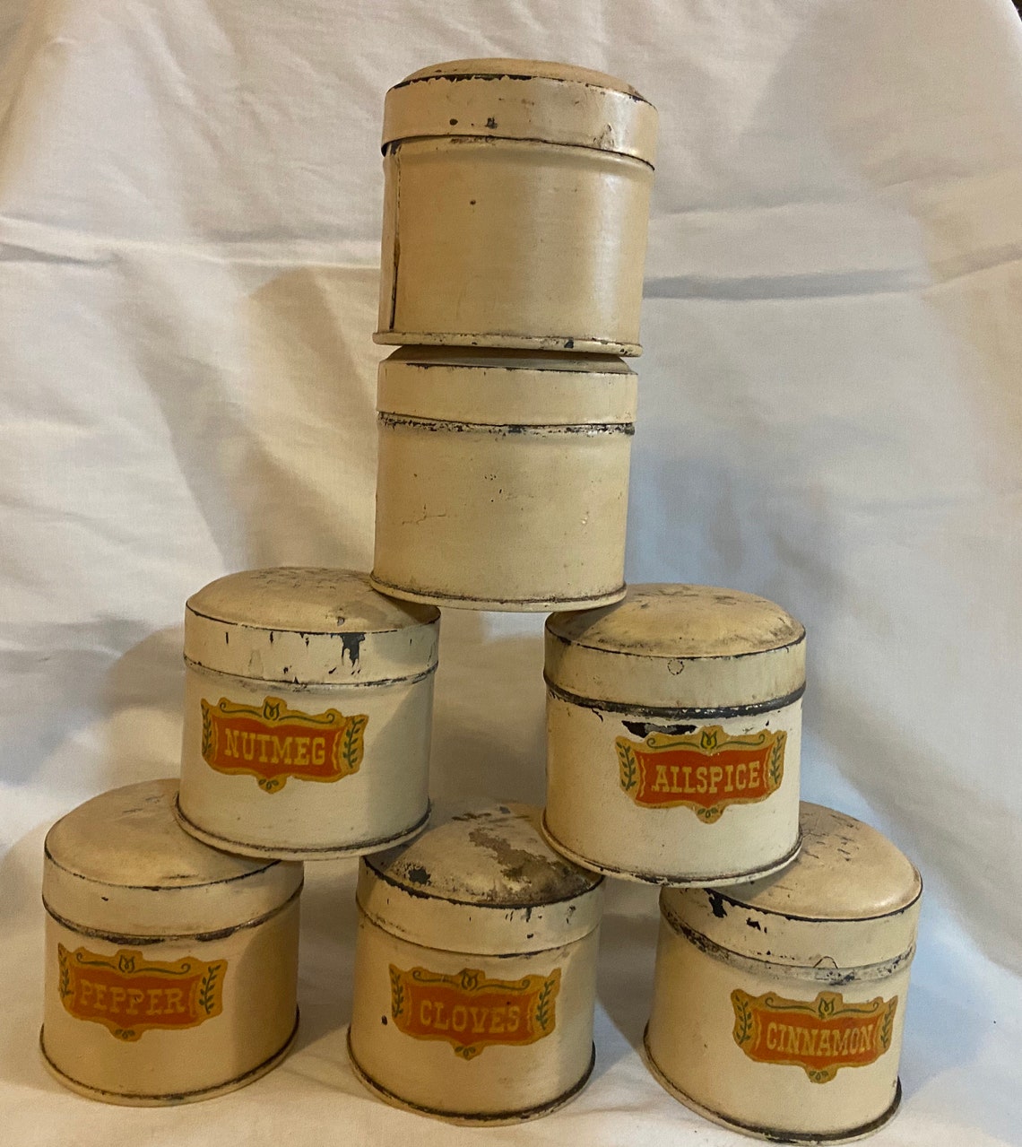 Vintage Tin Spice Containers Etsy