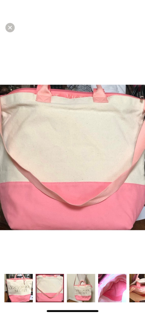 Collectible Victorias Secret Canvas Tote Bag With Crossbody 