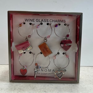 Vintage Collectible Wine Glass Charms by Genuine Sonoma Jean Company