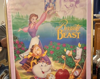 ヴィンテージ 1990 年代 美女と野獣 額入り映画ポスター - Etsy 日本