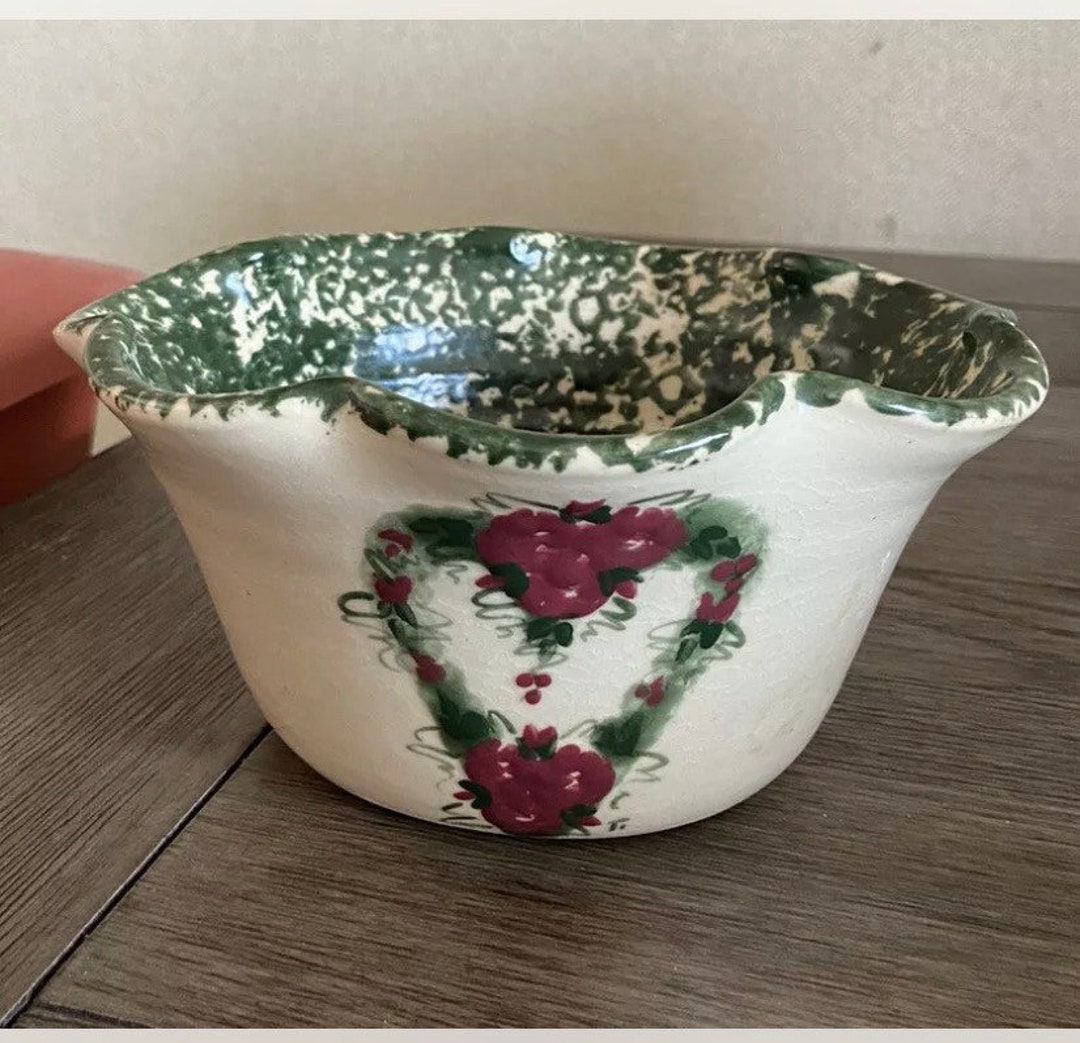 East Texas Pottery Marshall TX Crimpedscalloped Edge Bowl Etsy