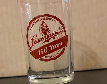Vintage NEVER USED NEW Leinenkugel's Beer Glass 6” TALL Chippewa Falls Wisconsin