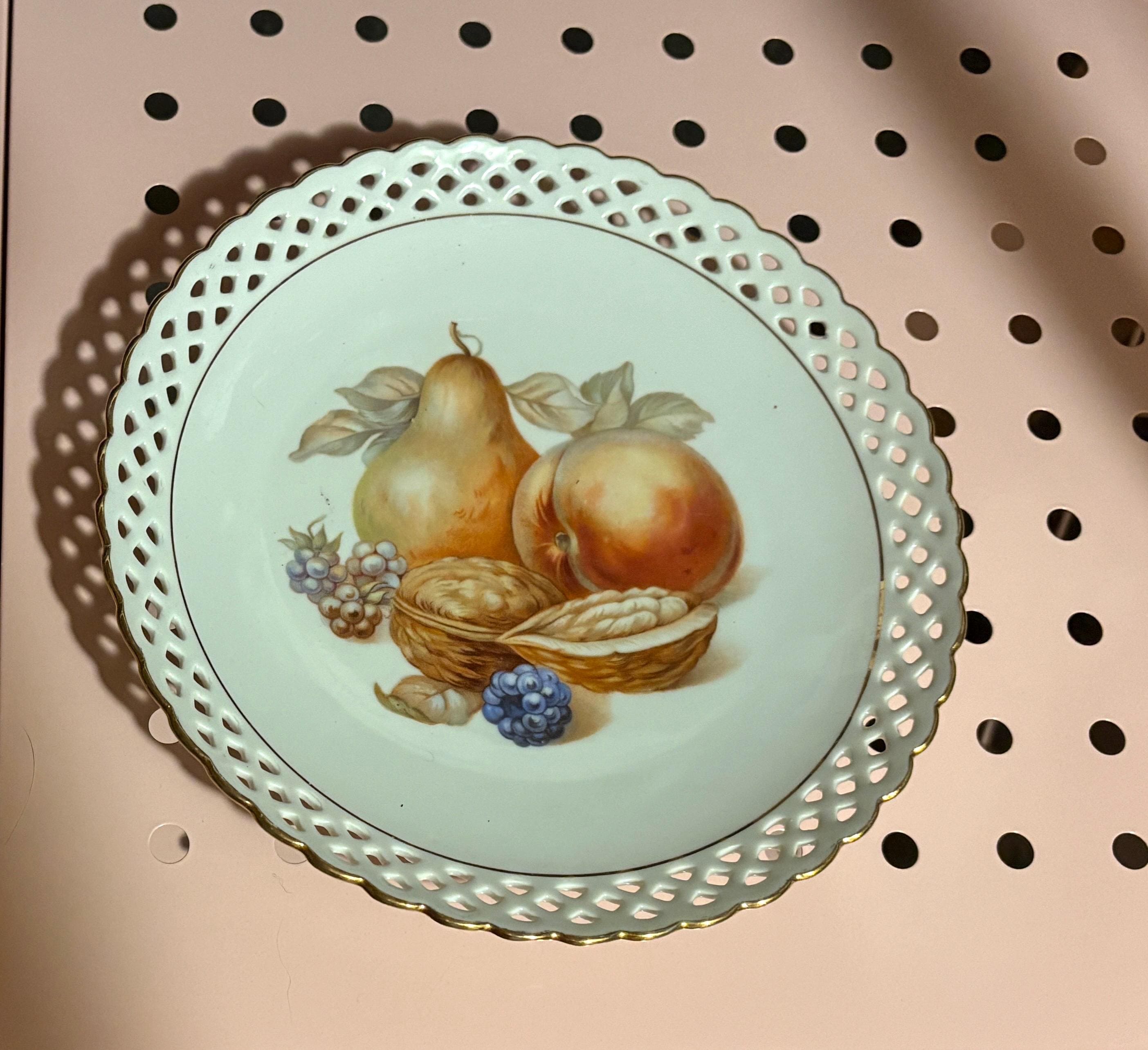 Vintage 2 Schumann Arzberg Bavaria Lattice 7” Fruit & Nut Plate