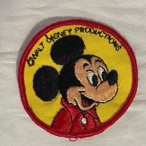 Vintage Mickey Mouse y Minnie grande 3" coser en parche - Walt Disney Productions