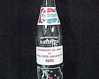 Vintage 1978 Iowa State vs Iowa Hawkeyes Football Game Commemorative Pepsi Bottle