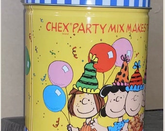 Chex Party Mix and Peanuts Tin - 40 Years of Tradition - Charlie Brown Characters