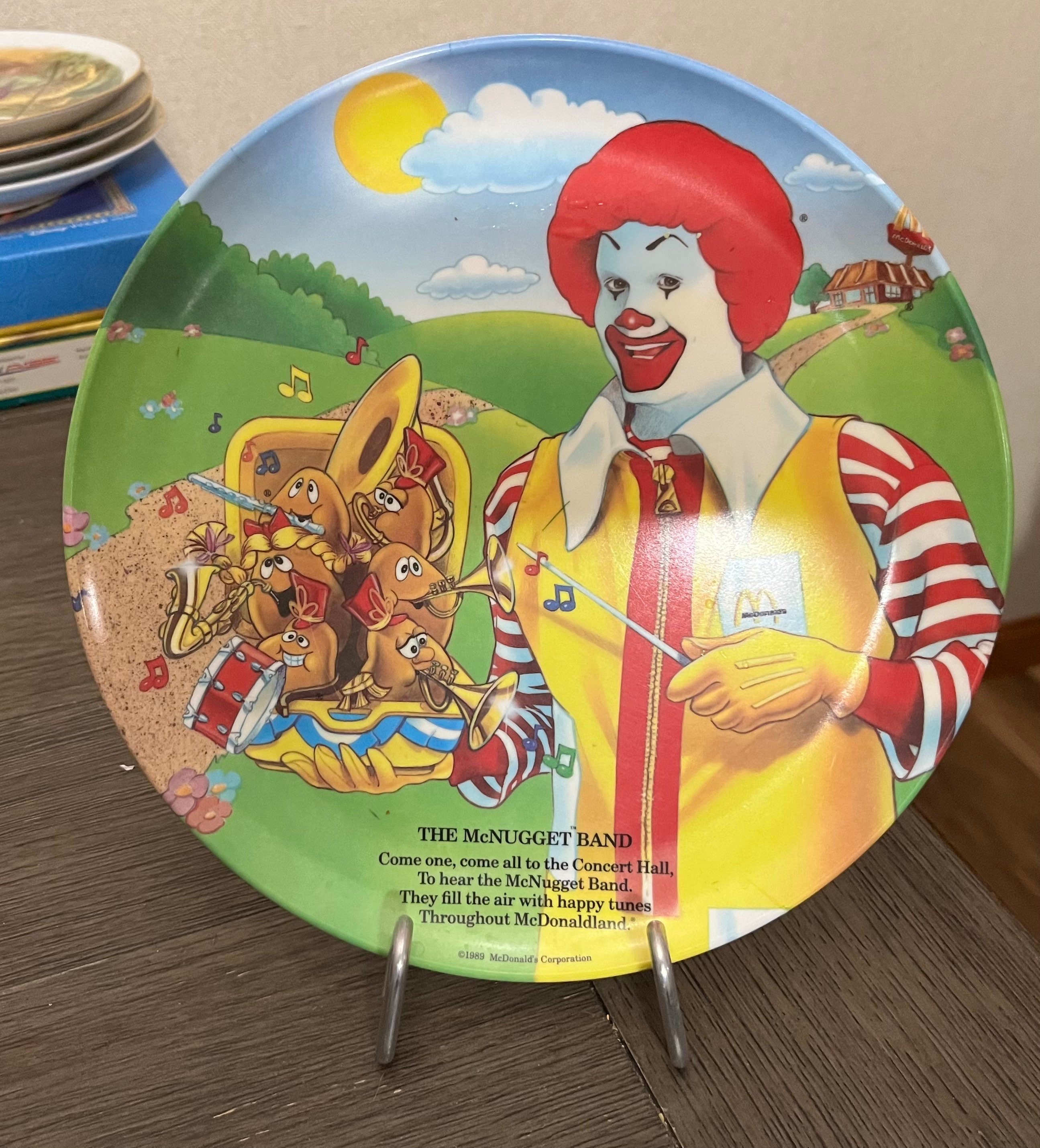 80' McDonald's Plastic Plate×4 マクドナルド絵皿 Vintage 1989 Collectible Mcdonalds the Mcnugget Band Durable