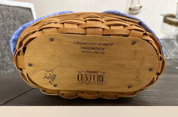Longaberger Basket ライナー＆栞付・アンティーク シャビー Longaberger Signed Spring Flatware Basket With Liner | Chairish