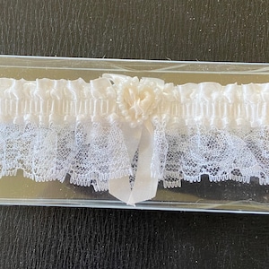 Wedding/ Prom Garter Satin and Lace with Faux Pearl Heart