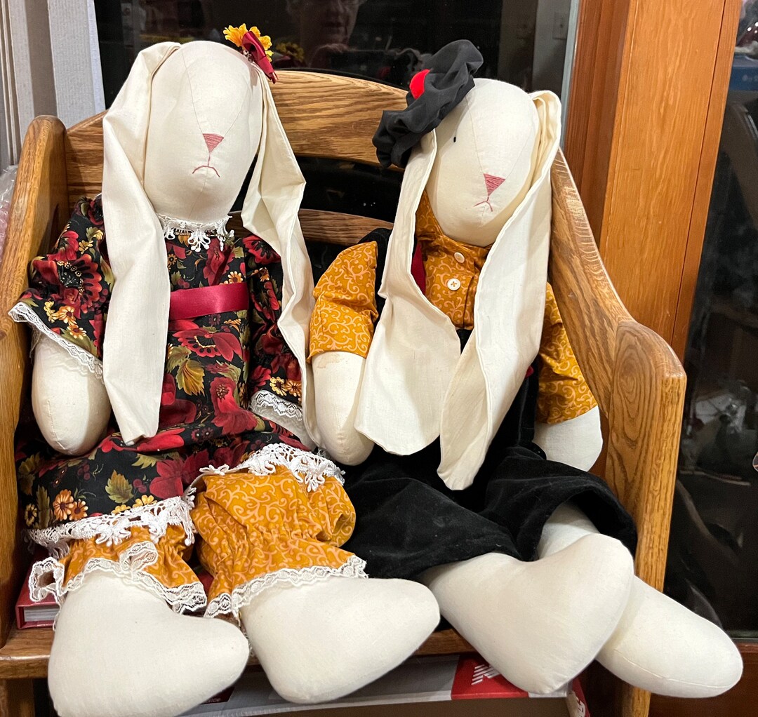 Vintage Collectible Well Dressed Large Easter Rabbits 26” Tall - Etsy