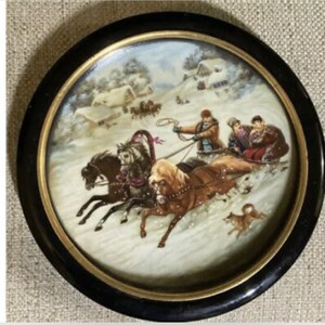 Bradex Russian 1990 'sleigh Ride' Plate by Latania V Leonova 60