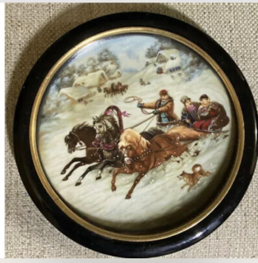 Bradex Russian 1990 'sleigh Ride' Plate by Latania V Leonova 60