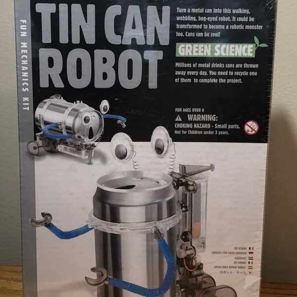 Collectible Tin Can Robot - Green Science By 4M New