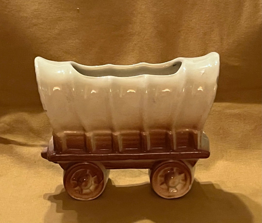 Vintage 1950 Conestoga Covered Wagon Small Planter - Etsy