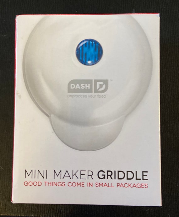 Dash DMS001WH Mini Maker Electric Round Griddle for Individual Pancakes,  Cookies, Eggs and More 