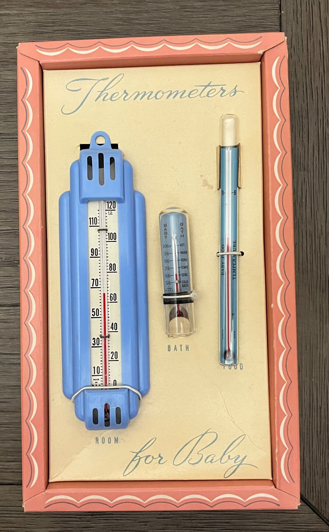 Vintage Thermometers for Baby Ohio Thermometer Co for Room, Bath & Food