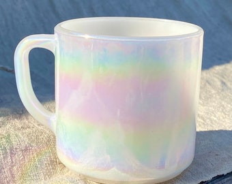 Vintage Collectible Federal Glass Opalescent Coffee/Tea Mug - Iridescent Rainbow